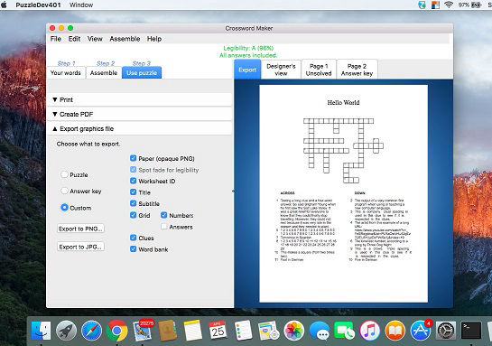 crossword puzzle maker software free for mac